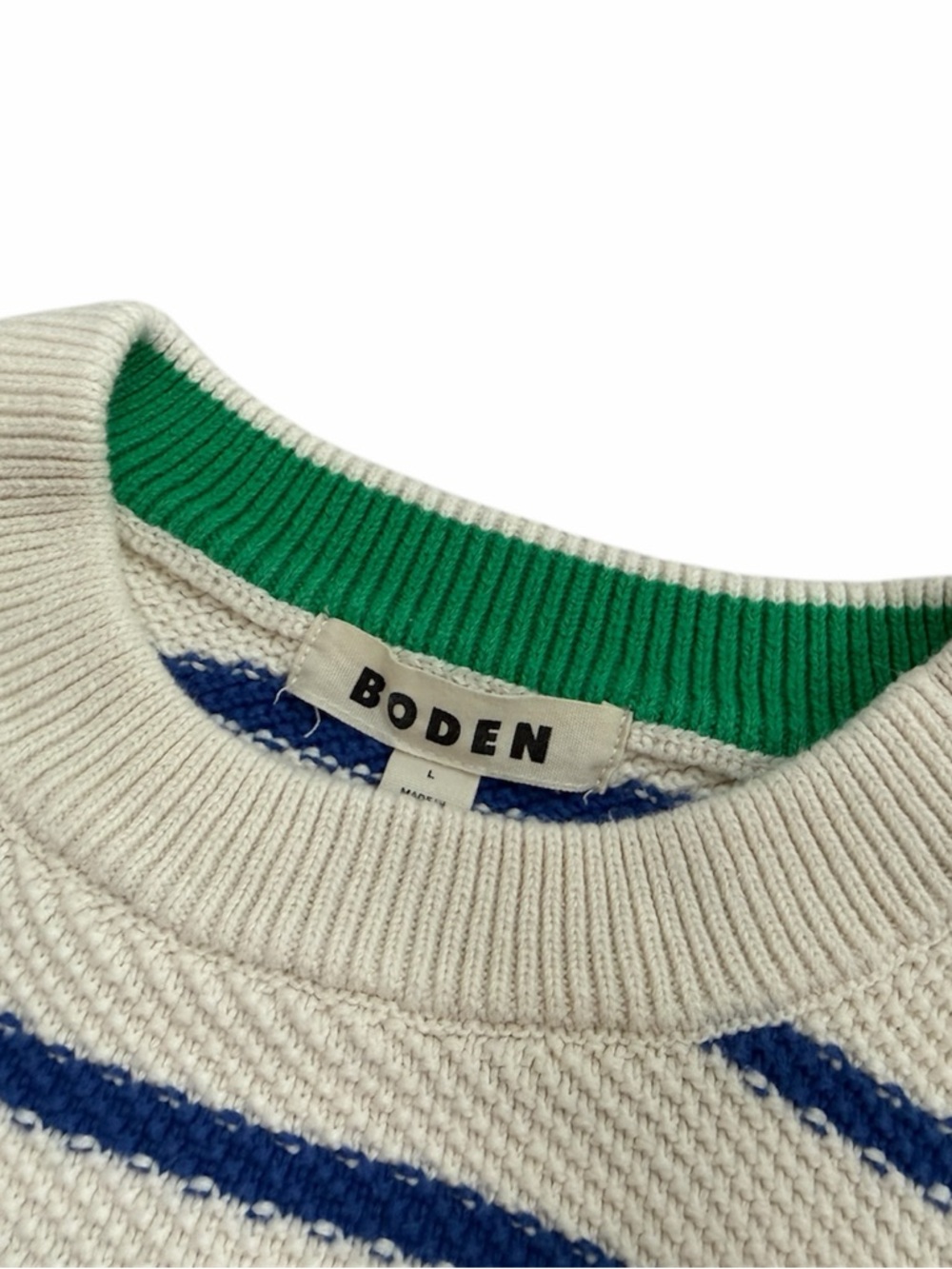 Boden Striped Cotton Sweater - Picture 5 of 8